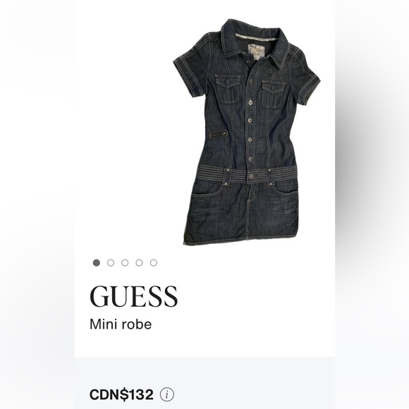 Guess Dark Denim Short Sleeve Dress - Picture 6 of 6